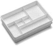 madesmart Organiseur de tiroir 2 pièces 10.75 x 7.50 x 2.60 in (27.31 x 19.05 x 6.60 cm) blanc