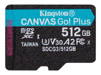 Kingston Canvas Go! Plus - Carte mémoire flash - 512 Go - A2 / Video Class V30 / UHS-I U3 / Class10 - microSDXC UHS-I