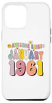 Coque pour iPhone 12 Pro Max Awesome Since January 1961 64 Years Old 64th Birthday