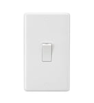 Knightsbridge CU8332N Curved Edge 45 A DP Switch with Neon, White