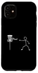 Coque pour iPhone 11 Disque Golf Player Sports Lover Funny Stickman Jeu de plein air