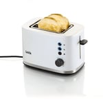 LAICA Dual Flo 2 Slice Toaster, with Defrost & Reheat Functions, Browning Settings, High-Lift & Wide Slots- White