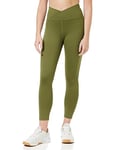 Amazon Essentials Women's Build Your Own Studio Sculpt Cross Waist Capri Length Leggings (Previously Core 10), Dark Olive, L