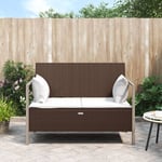 Banc de jardin，Banquette de jardin à 2 places avec coussins Marron Résine tressée CFW86095