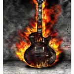 IC Guitar Fire Diamantmålning (30*30 cm)