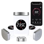 SALCAR Pack de 3 Têtes Thermostatiques Connectées TRV801W WiFi Thermostat Compatible avec Amazon Alexa & Google Assistant Tuya Programmable Thermostat, Aucune Passerelle Requise