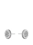 Tommy Hilfiger Womens Crystal Centred Stud Earrings