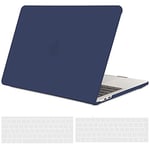 TECOOL Coque Compatible avec MacBook Pro 13 Pouces 2016-2022 (M2 M1 A2338/A2289/A2251/A2159/A1989/A1706/A1708), Coque Rigide en Plastique Fine et Protection Clavier (UE AZERTY), Bleu Marine