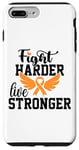 Coque pour iPhone 7 Plus/8 Plus Lutte plus dur Live Stronger Orange Ribbon Sensibilisation à la leucémie