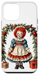 Coque pour iPhone 12 mini Raggedy Ann Couronne de Noël et cadeaux