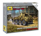 German Heavy Armored Voiture Sd.kfz.234/2 Puma 1:100 Plastic Model Kit Zvezda