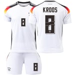 Tyskland Hemma EM 2024 Jersey Fotbollströja Barn Herr Kit No.8 KROOS sockless 22