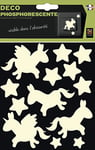 Plage 156021 Glow in The Dark Stickers – Unicorns [1 Sheet 15 x 17 cm], Vinyle, Blanc, 17 x 0,1 x 15 cm