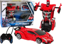 Leantoys Auto Robot Transformer 2In1 Pilot R/C Fjärrkontroll Röd