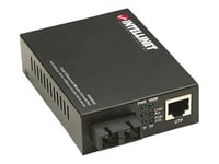 Intellinet Fast Ethernet Media Converter, 10/100Base-Tx To 100Base-Fx (Sc) Multi-Mode, 2 Km (1.24 Mi) - Fibermediekonverterare - 100Mb Lan - 10Base-T, 100Base-Fx, 100Base-Tx - Rj-45 / Sc-Läge (Multi-Mode) - Upp Till 2 Km - 1310 Nm