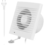 Ventilateur d'extraction 100 mm 12W 130m³/h avec Clapet anti-retour et Interrupteur à chaîne, Ventilateur de Fenêtre et Mural Pour Cuisine Salle de