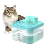 RUXAN Cat Water Fountain for Drinking, 2L Wireless Cat Water Fountain 2200mAh Battery Operated Cat Water Fountain with Water Level Window Ultra Quiet Healthy Pet Drinking Bowl for Kitten, Dogs