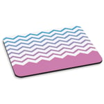 GRADIENT STRIPES BLUE PINK PC COMPUTER MOUSE MAT PAD - Tribal Zig Zag