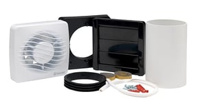 Xpelair DX100T 4" (100mm) Bathroom Extractor Fan with Window or Wall Kit Timer Delay Operation