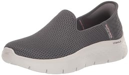 Skechers Go Walk Flex Slip-ins-Relish Baskets pour Femme, Anthracite, Pointure 44, Charbon, 41 EU