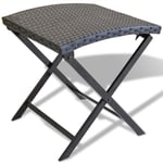 vidaXL foldbar taburet polyrattan sort