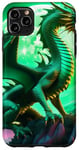 Coque pour iPhone 11 Pro Max Fantasy Green Dragon Art : Collection Majestic Mountain