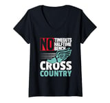 Womens No Timeouts Halftime Bench Cross Country Running V-Neck T-Shirt