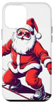 Coque pour iPhone 12 mini Père Noël Snowboard la veille de Noël