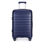 Kono Grande Valise Trolley 76cm Valise Rigide Enregistrement en Polypropylène Ultra Léger à 4 roulettes avec Serrure TSA Intégré 100L (Marine)