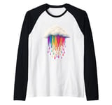 Colorful Rain Cloud Artwork For Joyful Nature Lovers Raglan Baseball Tee