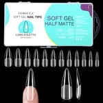 TOMICCA Stiletto Long Capsule Americaine Ongle-Pose Americaine Ongle,Capsules Ongles-Faux Ongles en Gel Couverture Complète-240 Pièces 12 Tailles