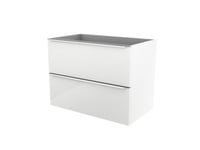 Meuble sous vasque suspendu blanc brillant l.80 x H.60 x P.45 cm, GoodHome Imandra