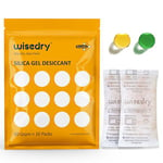 wisedry Lot de 10 sachets déshydratants en gel de silice pour micro-ondes - 50 g - Sachets déshydratants à réactivation rapide avec perles indicatives pour placard, coffre-fort, salle de bain -