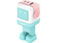 Ugreen Lader Ugreen Nexode Rg (Robot Gan) Vegglader, 2X Usb-C + Usb, 65W (Rosa - Blå)