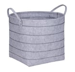 WENKO Panier de rangement Nella XL, corbeille en feutre de haute qualité, 100% polyester, facile à entretenir, gris avec couture décorative, 2 poignées de transport, volume de 129 l, Ø 58 x 49 cm