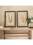 One.World Fern Wood Framed Print, Set of 2, 58 x 40cm, Black