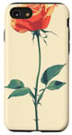 Coque pour iPhone SE (2020) / 7 / 8 Rose Minimaliste Art Floral Botanique Vintage