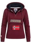 Geographical Norway Gymclass Sweat-shirt pour femme, Bordeaux, S