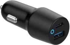 eSTUFF INFINITE Car Charger med 1xUSB-C (20W) och 1xUSB-A (18W), cigguttag 12-24V