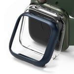 Apple Watch 7 45mm Case Cover 2-pack, Ringke Slim - Clear & Metallic Blue