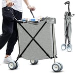 Freshore® Panier d'épicerie à roulettes - Chariot Utilitaire Pliant à Pousser Pliable Car Chariot à Linge avec Design de Mode Flexible et Robuste