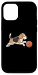 Coque pour iPhone 12/12 Pro Beagle jouant au basket-ball Beagles Chien