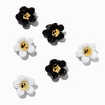 Claire's Black & White Daisy Mini Hair Claws - 6 Pack