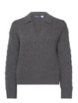 Cable-Knit Wool-Cashmere Polo Jumper Tops Knitwear Jumpers Grey Polo Ralph Lauren