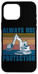 Coque pour iPhone 16 Pro Max Ouvrier du bâtiment Pilote d'excavatrice de chantier