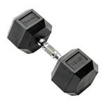 York 15kg Rubber Hex Dumbbell