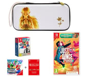 Nintendo Switch OLED White & Super Mario Bros. Wonder Bundle, Just Dance 2025, Princess Zelda Case & Nintendo Switch Online 12 Month Membership Bundle, White