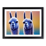 A Miraculous Llamas H1022 Framed Print for Living Room Bedroom Home Office Décor, Wall Art Picture Ready to Hang, Black A2 Frame (64 x 46 cm)