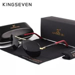 KINGSEVEN Brand Herr Aluminium Magnesium Solglasögon Polarized UV400 Solglasögon oculos Man Glasögon Solglasögon För Herr N725 Gold Black original