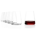 Stölzle_Lausitz Gobelets à Vin Rouge Power Lot de 6, 520 ml – Verres Modernes Sans Pied pour une Arôme Maximale – Verres à Vin Plat en Cristal – Lavable en Lave-Vaisselle et Résistant